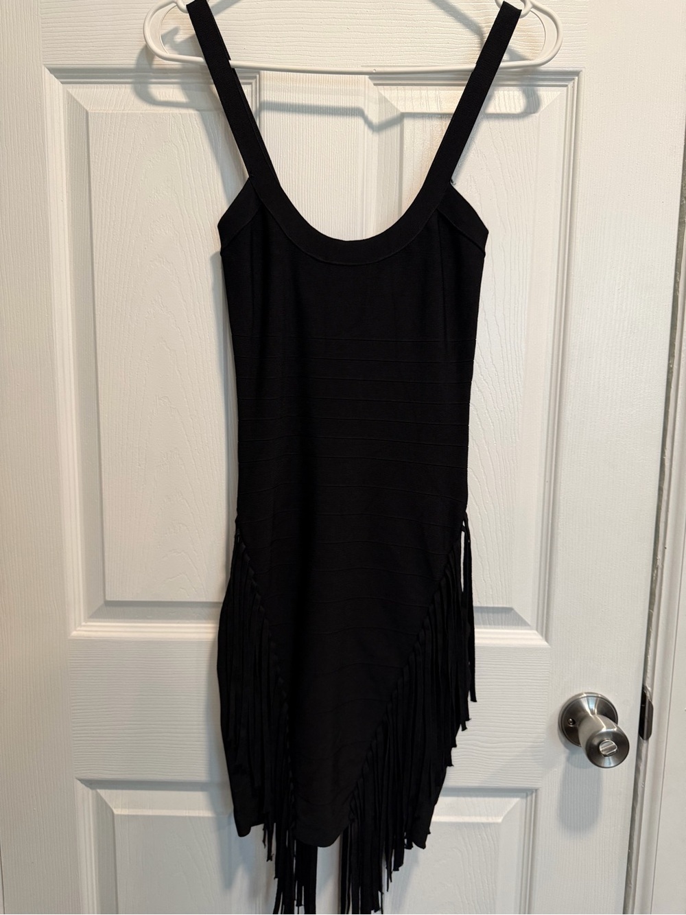 Marciano Black Fringe Bandage Dress